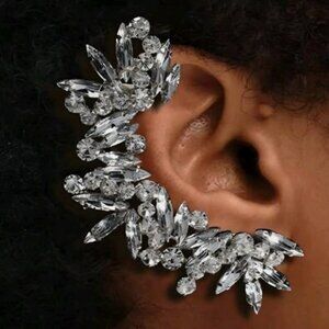 1pc Full Rhinestone Fashionable Ear Cuff-Piercing Earring (Right Side)